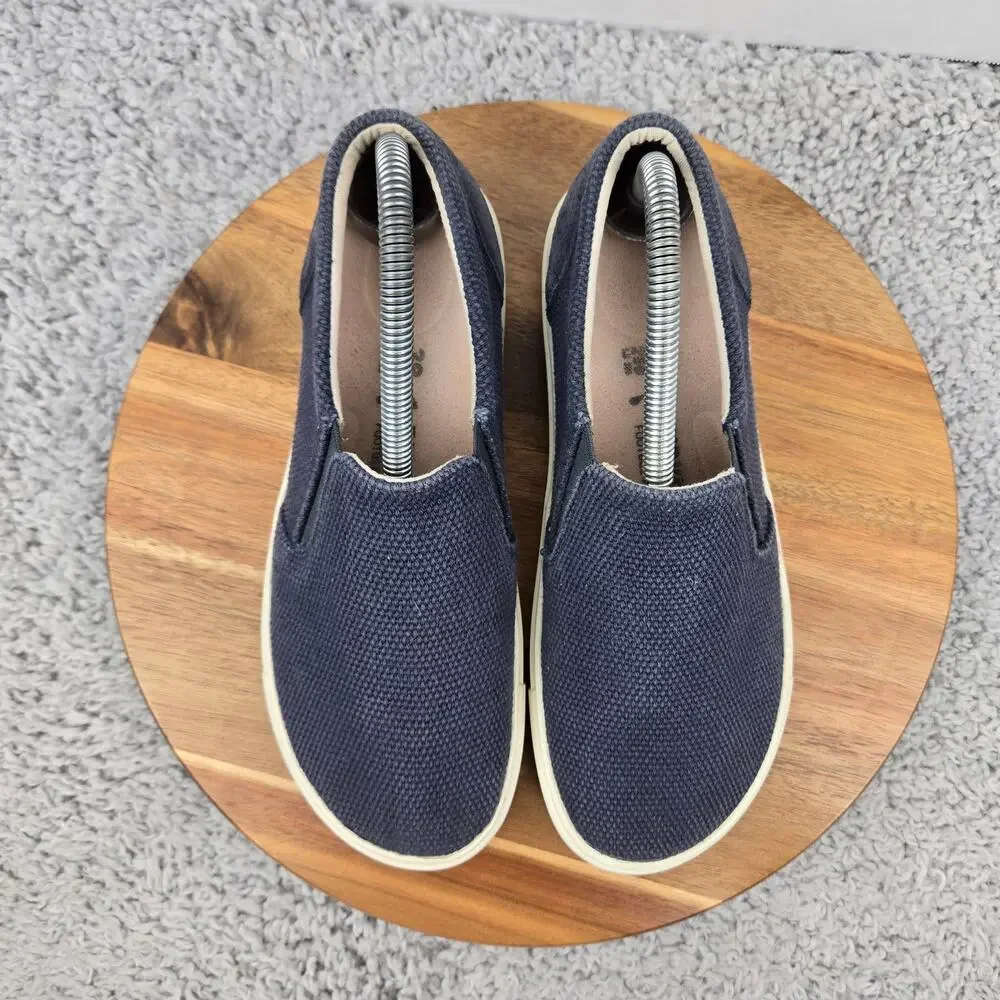 Birkenstock Womens 39 Oswego Midnight Blue Canvas Suede Slip On Daily Sneaker